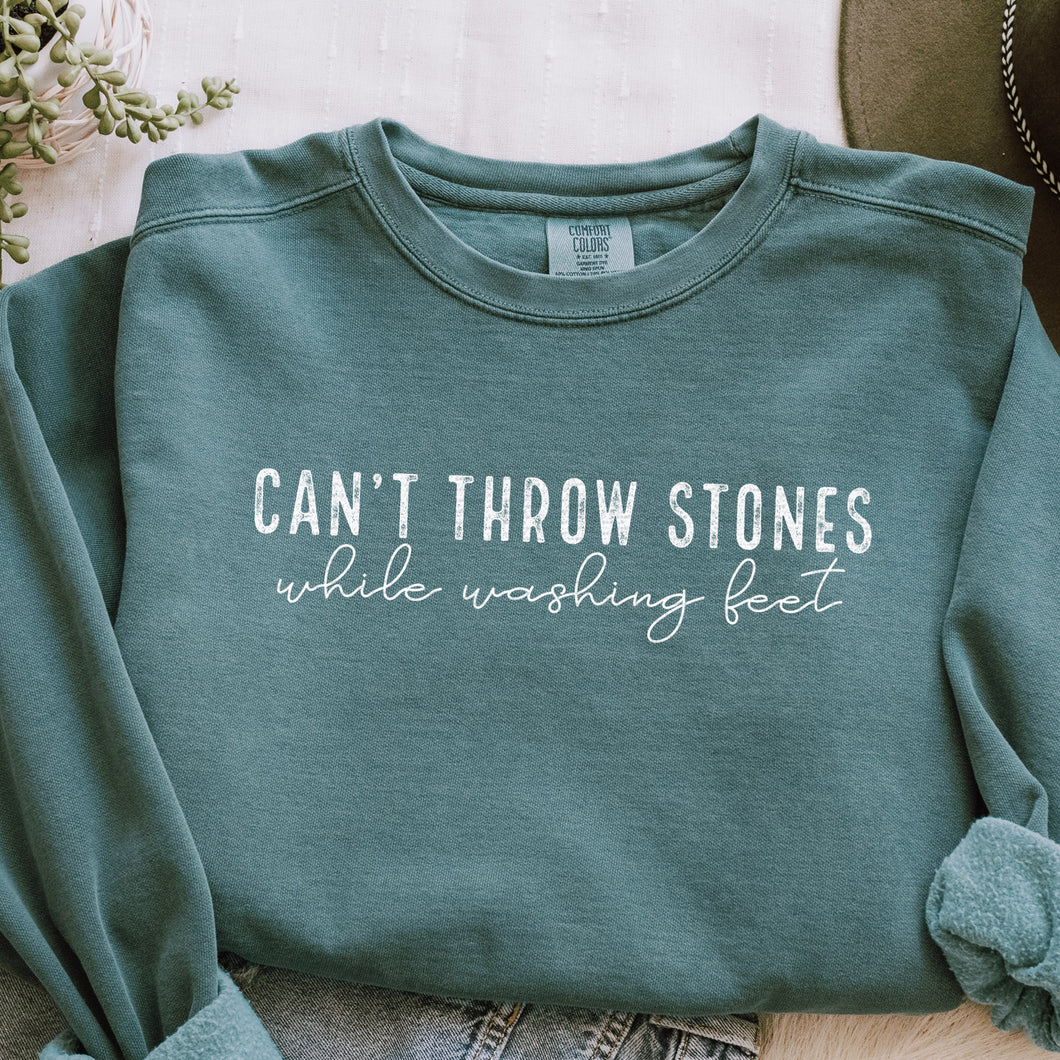 Can't Throw Stones While Washing Feet | Single Color Transfer